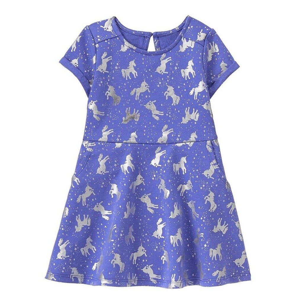 NWT Gymboree Unicorn Dress Blue And Silver 5T